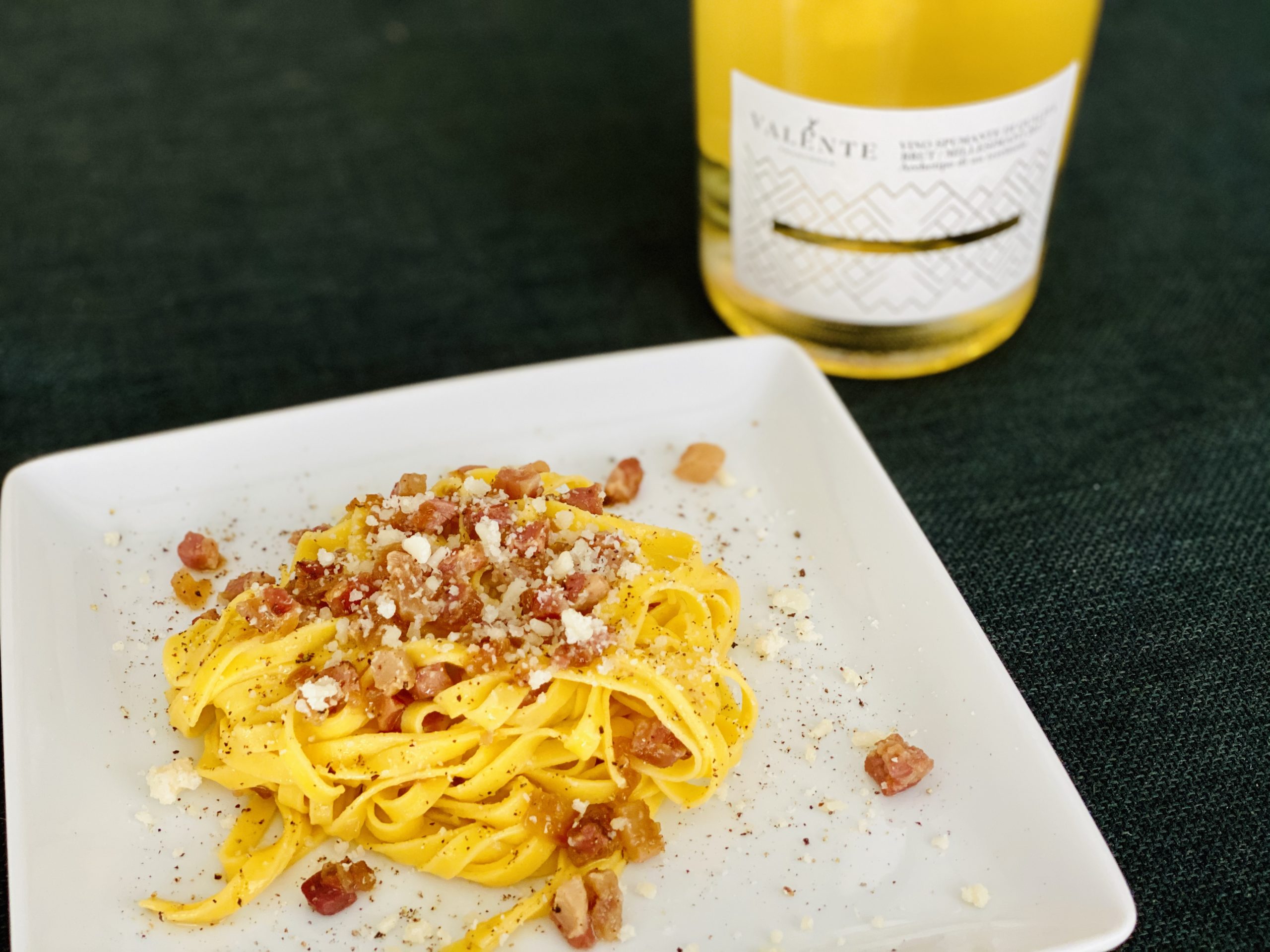 Tagliatelle Gricia Yours Truly, Wine